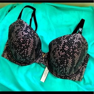 SOLD Victoria's Secret Bra 34D Sexy Illusions Lined Perfect Coverage Shiny Snake